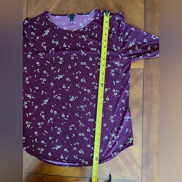 Ann Taylor Long Sleeve Blouse Shirt Maroon Floral Pattern Size Medium - Picture 10 of 10